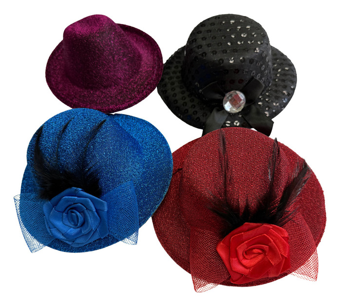 Minihatt m/hårbøyle nyttår - flere varianter